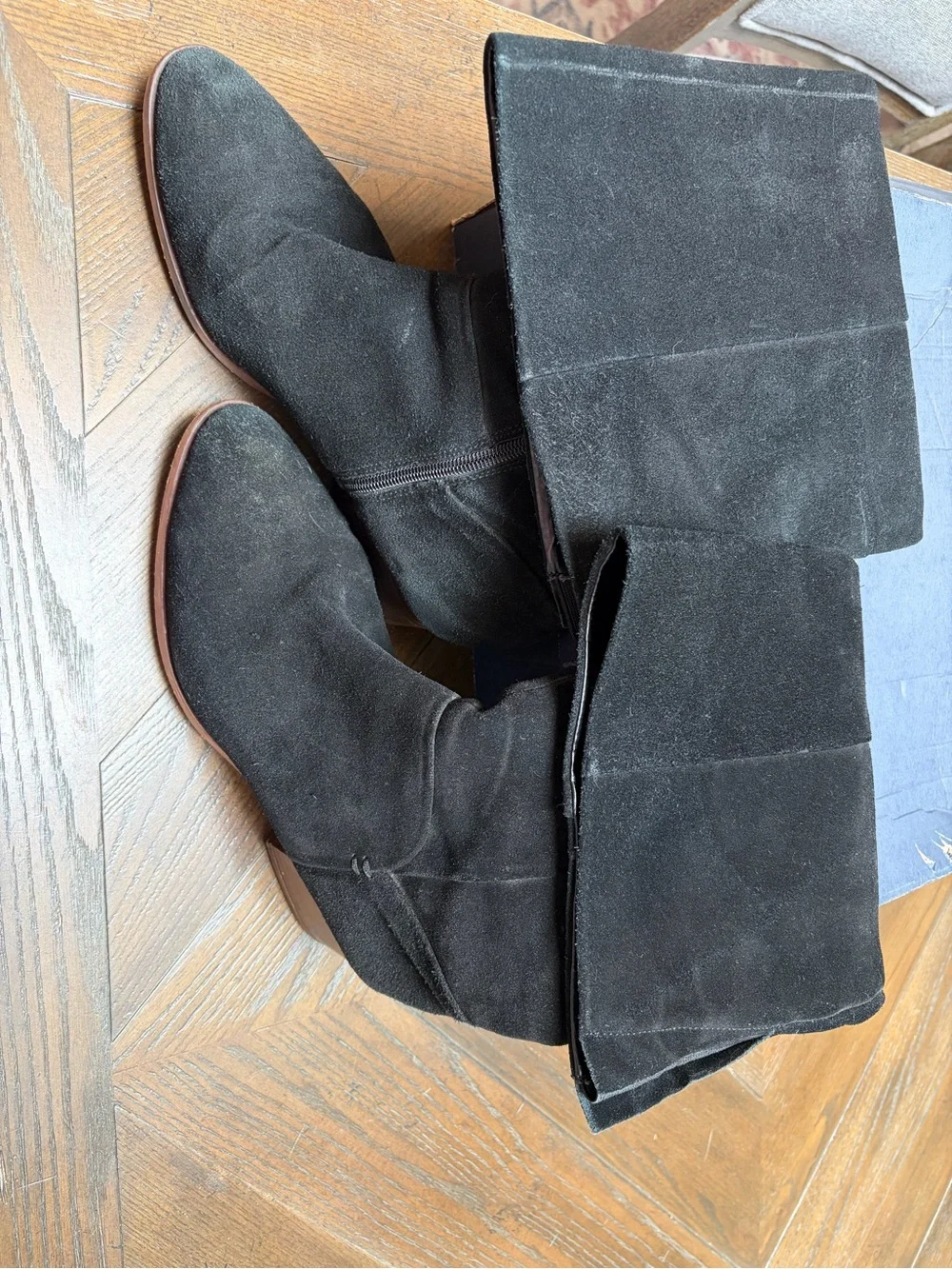 GAP Black Knee High Block Heel Boots Size 11